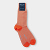 Short Orange & White Pin Dot Cotton Socks