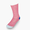 Short Pink Cotton Socks with Contrast Heel & Toe