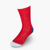 Short Red Cotton Socks with Contrast Heel & Toe