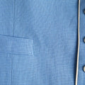 Single Breasted Light Blue Linen Waistcoat