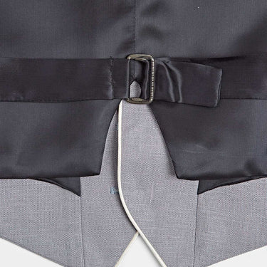 Single Breasted Light Grey Linen Waistcoat