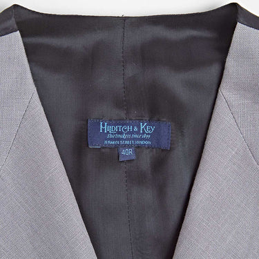 Single Breasted Light Grey Linen Waistcoat