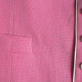 Single Breasted Pink Linen Waistcoat