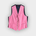 Single Breasted Pink Linen Waistcoat