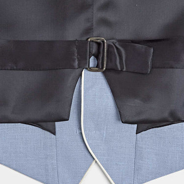 Single Breasted Sky Blue Linen Waistcoat