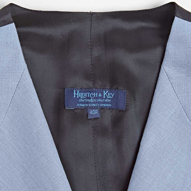 Single Breasted Sky Blue Linen Waistcoat