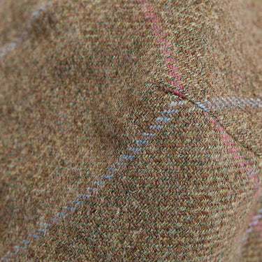 Soft Brown & Blue Square Check Wool Flat Cap