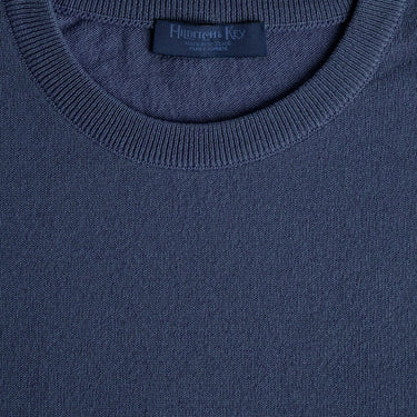 Soft Denim Blue Crew Neck 100% Cashmere Sweater