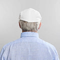 White Linen Flat Cap