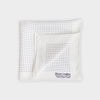 White & Navy Small Spot Silk Pocket Square
