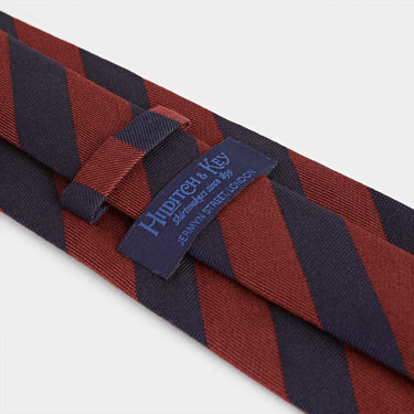 Wine Block Stripe Wool & Silk Blend Tie