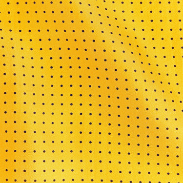 Yellow & Navy Small Spot Silk Pocket Square