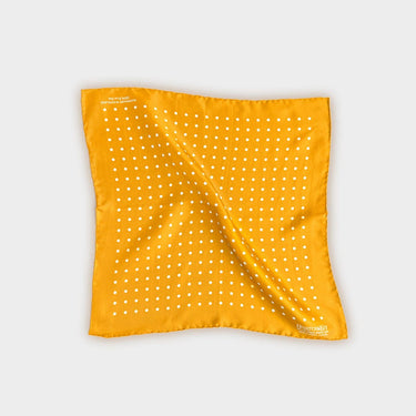 Yellow & White Medium Spot Silk Pocket Square