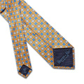 Yellow With Blue & White Flowers Printed Silk Tie
