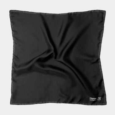 Black Silk Handkerchief with White Spots
