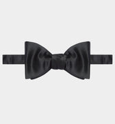 Black Silk Satin Bow Tie - Hilditch & Key