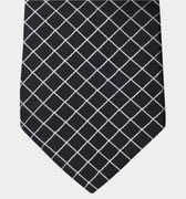 Black Silk Tie with White Squares