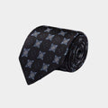 Black With Silver Diamond Woven Silk Tie