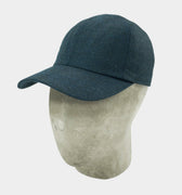 Blue Grey Herringbone Wool Baseball Cap LPBLUEGREYHBONE - Hilditch & Key