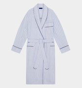 Blue, Navy & White Striped Cotton Gown