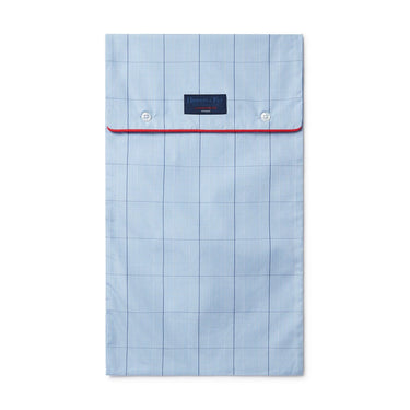 Blue With Navy Line Check Poplin Cotton Loungewear Bottoms