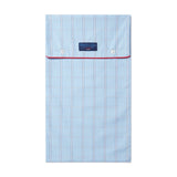 Blue With White Check Poplin Cotton Pyjamas with Red Piping