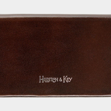 Brown Calf Leather with Orange Suede Business Card Holder