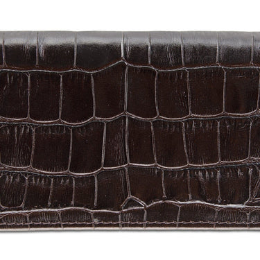 Brown Calf Leather with Red Suede Business Card Holder