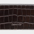 Brown Calf Leather with Red Suede Business Card Holder