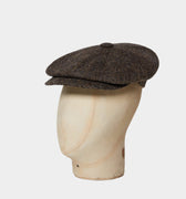 Brown Herringbone Gatsby Cap