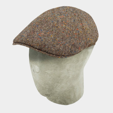 Brown Mottle Twill Wool Roma Cap