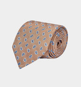 Brown Paisley Bean Woven Silk Ties