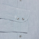 Contemporary Fit, Classic Collar, 2 Button Cuff Shirt in a Blue Textured Oxford Cotton