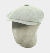 Bates Brand New Cream & Black Cotton & Linen Herringbone Gatsby Cap - Hilditch & Key