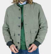 Dark Lovat Moleskin Bomber Jacket