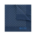 Dark Navy Silk Handkerchief with White Medium Spots
