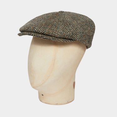 Green & Brown Donegal Tweed Woollen Toni Cap