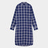 Large Blue Check Cotton Nightshirt With Navy Piping