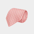 Light Pink with White Spots Printed Silk Tie