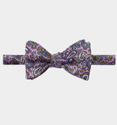 Lilac Paisley Silk Handmade Bow Tie