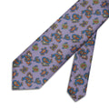 Lilac Small Paisley Printed Silk Tie