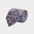 Lilac Small Paisley Printed Silk Tie