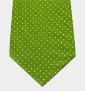 Lime Printed Silk Tie with White Pin Spots