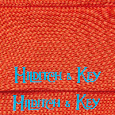 Long Plain Orange Cotton Socks