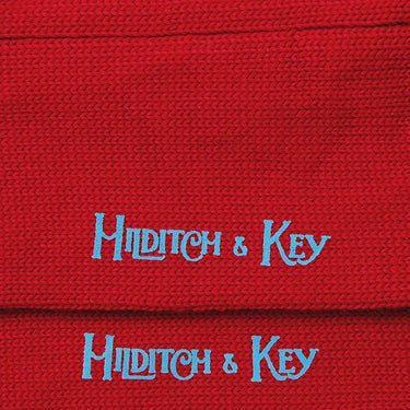 Long Red Heavy Sports Wool Socks