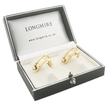Longmire 18 Carat Yellow Gold Double Stirrup Cufflinks