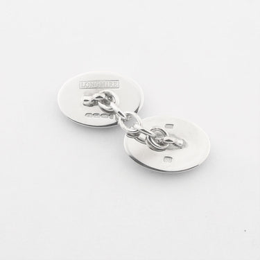 Longmire Sterling Silver Cufflink Double Oval Black On Black
