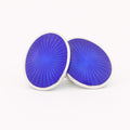 Longmire Sterling Silver Cufflink Starburst Blue Enamel