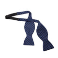 Navy, Blue & Light Blue Chain Links Silk Handmade Bow Tie