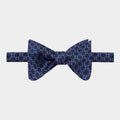 Navy, Blue & Light Blue Chain Links Silk Handmade Bow Tie